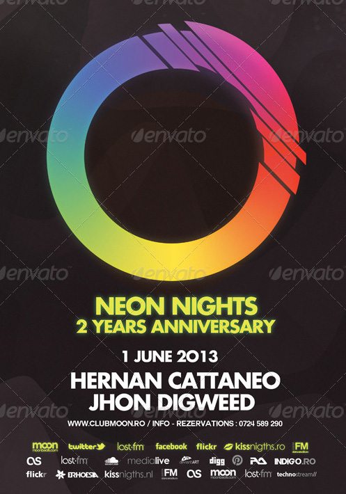Dark Neon Flyer Club and Party Flyer Template