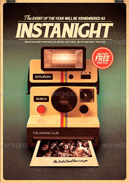 Instanight Retro Flyer Poster Vol. 8