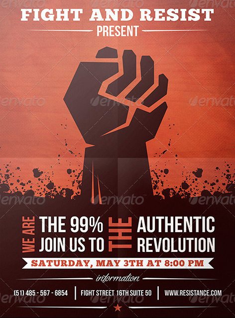 Revolution Indie Rock Flyer Template