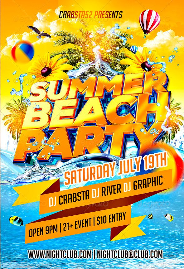 Summer Beach Party Flyer Template