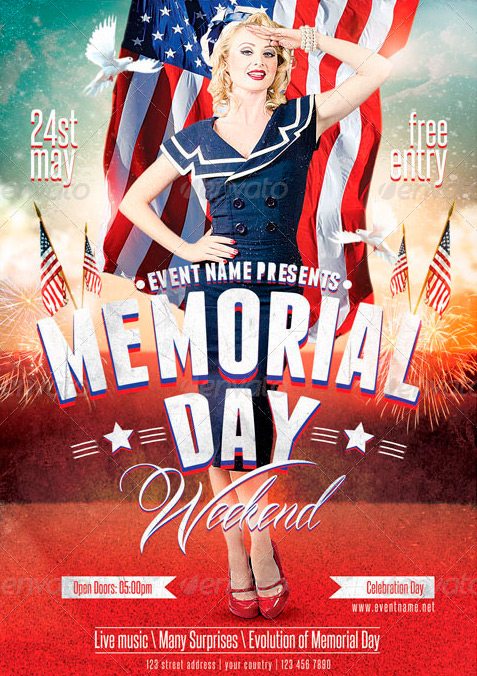 Memorial Day Flyer Template