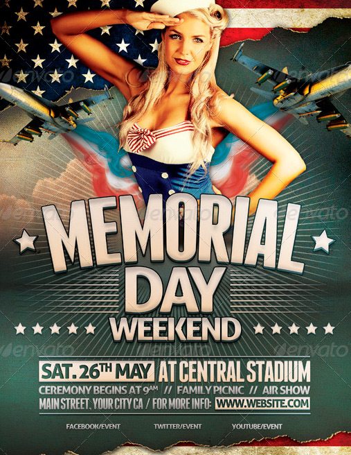 Memorial Day Flyer Template