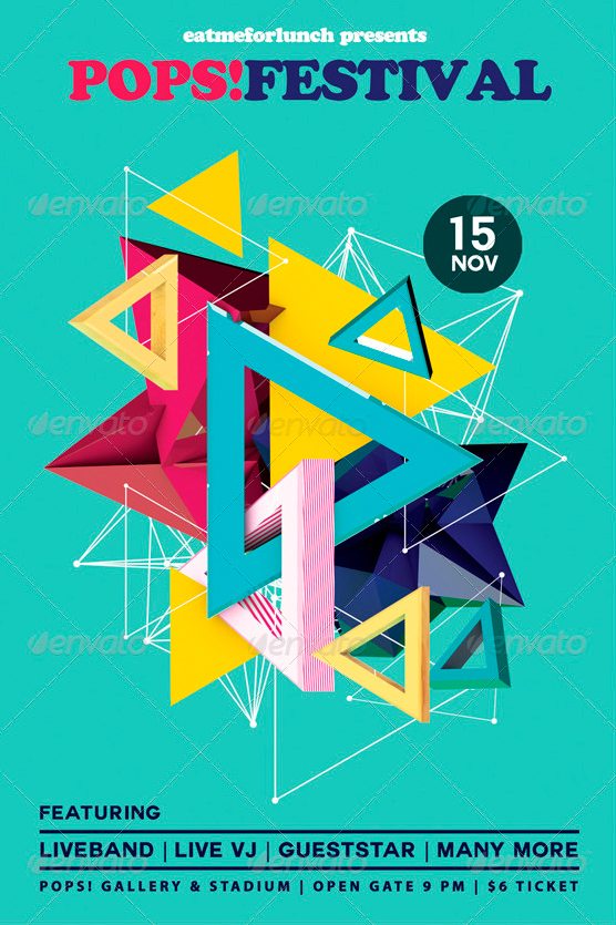 Flyer Template Abstract Pop Music Festival Flyer Templates