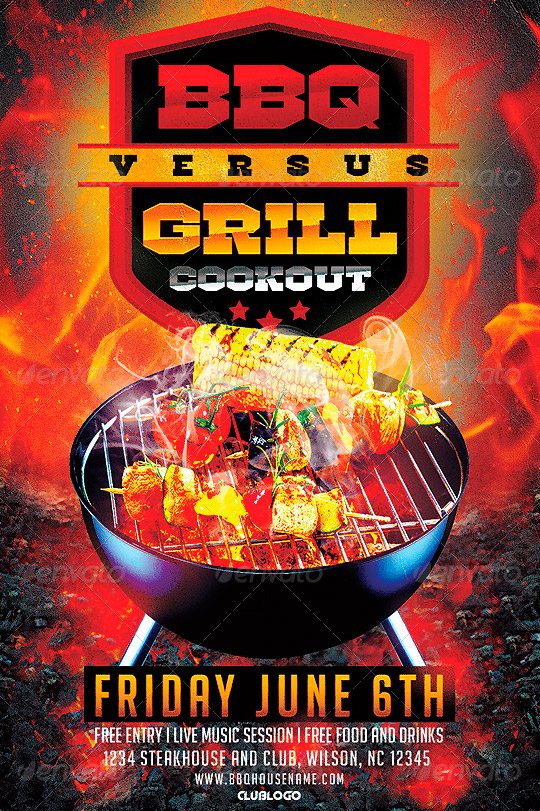 BBQ vs Grill Cookout Flyer