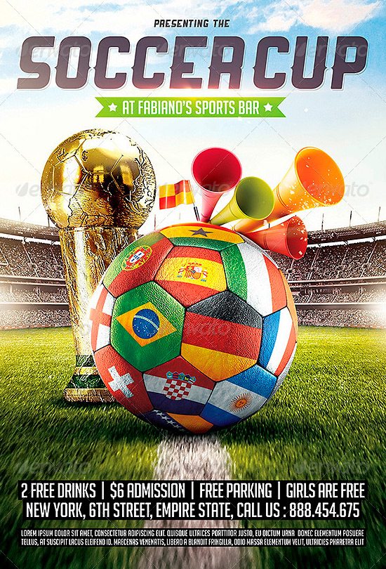 Brazil Soccer Cup 2014 Football Flyer Template