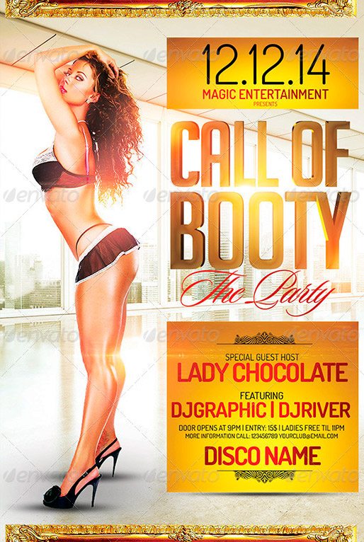 Call of Booty Sexy FLyer Template