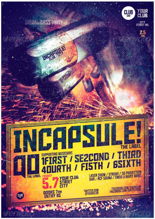 Dynamic Drum and Bass Flyer Template