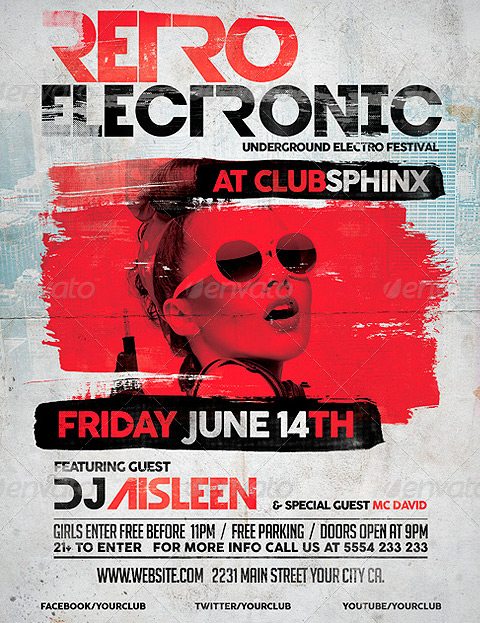 Flyer Template Retro Electronic Flyer Template