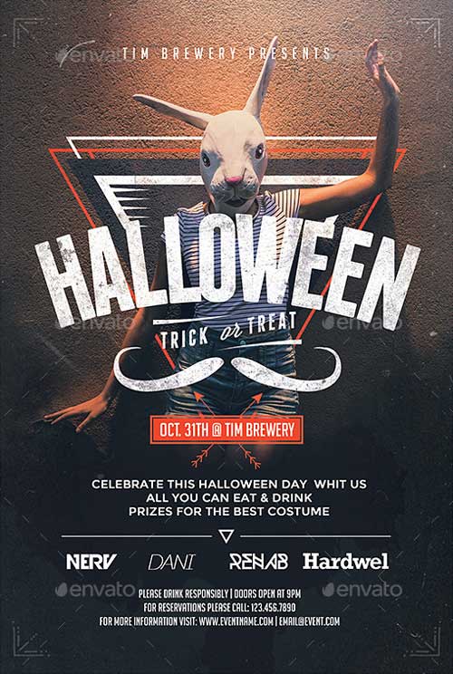 Hipster Halloween Flyer Template