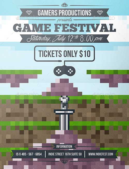 Game Pixel Art Poster Template