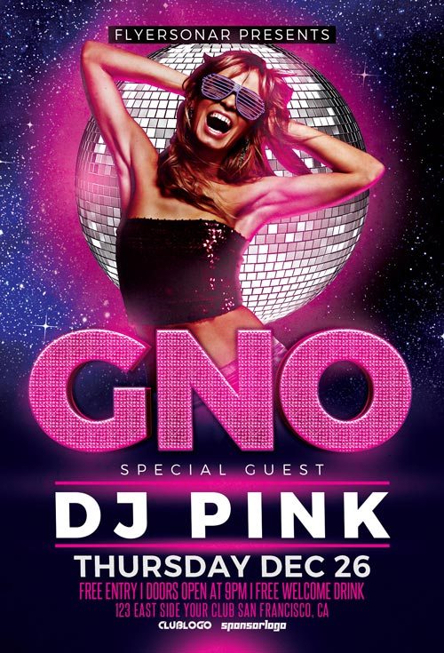 Girls Night Out Free PSD Flyer Template