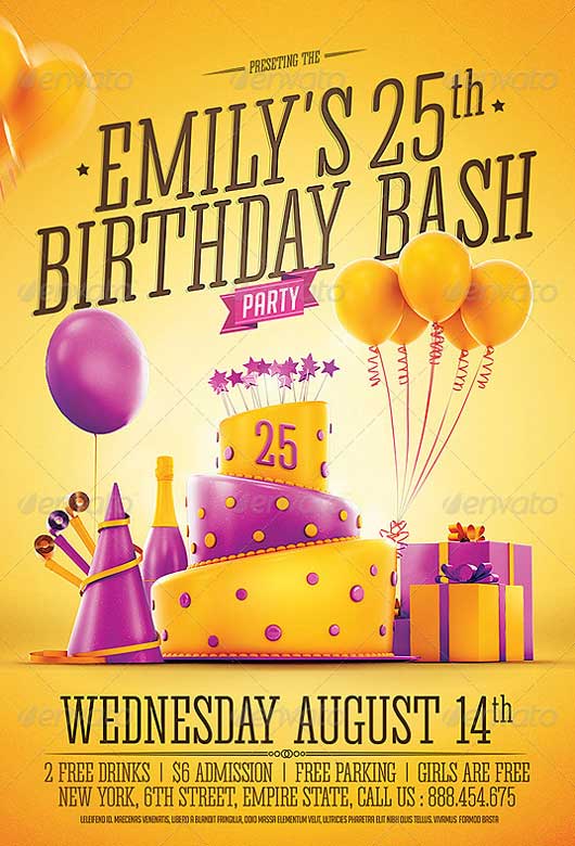 Birthday Party Invitation Flyer