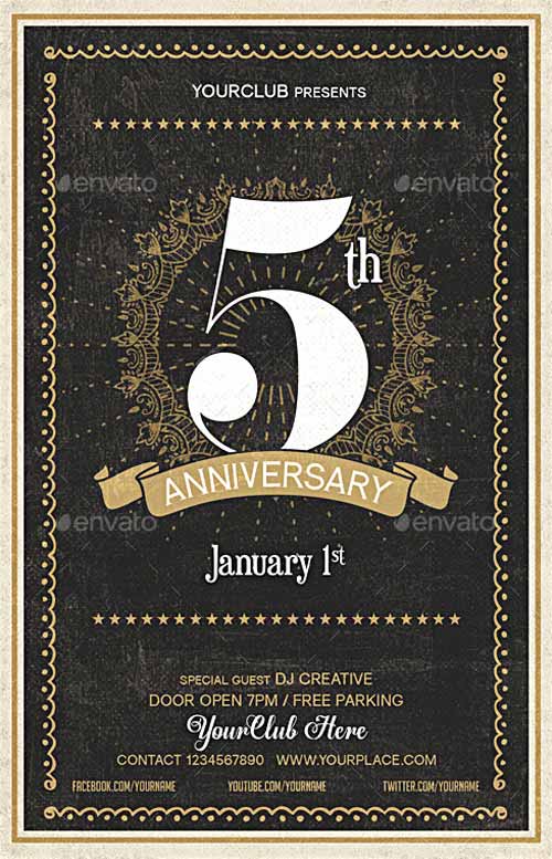 Anniversary Party Flyer Template