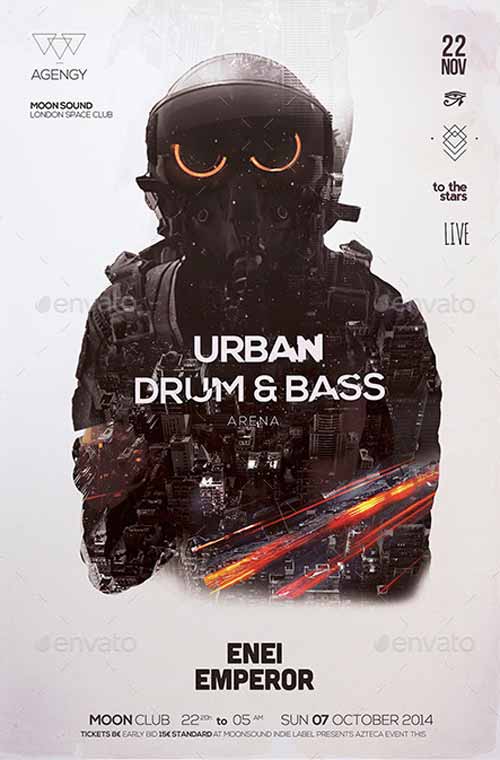 Drum & Bass Flyer PSD Template