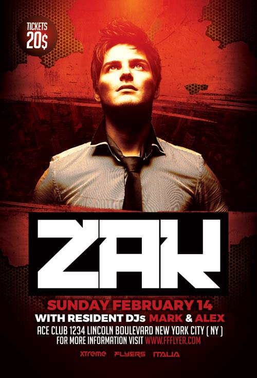 Electro DJ Free Flyer Template