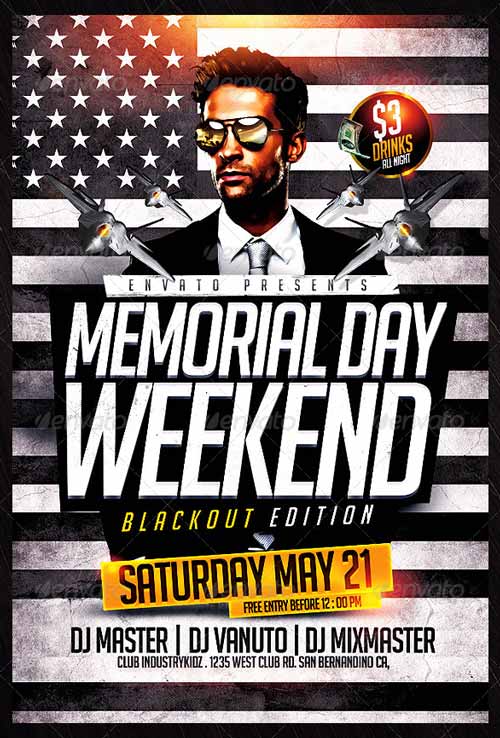 Memorial Day Party Flyer Template