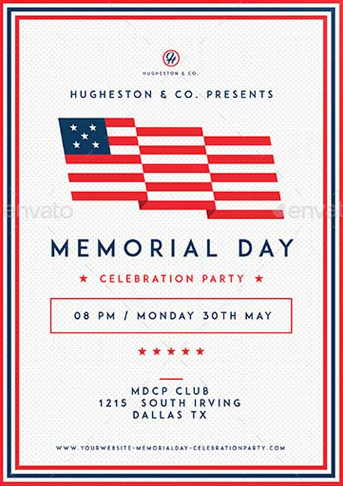 Modern Clean Memorial Day Flyer Template