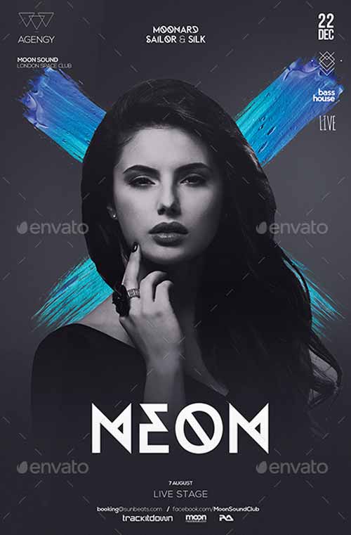 Neon Club Flyer PSD Template