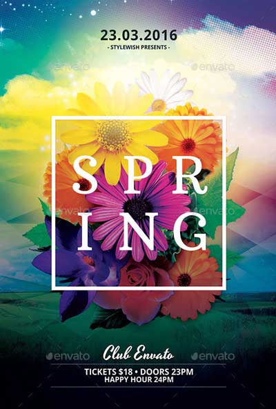Spring Party Flyer Template