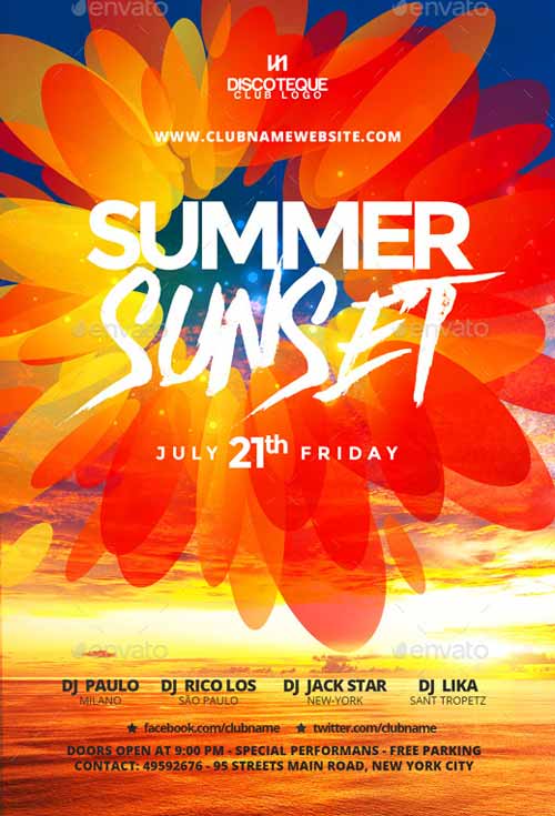 Summer and Spring Party Flyer Template