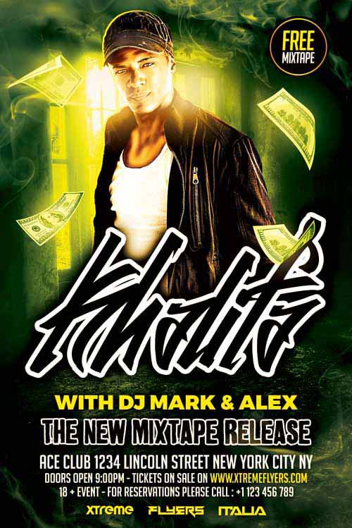 Mixtape Release Hip Hop Free Flyer Template