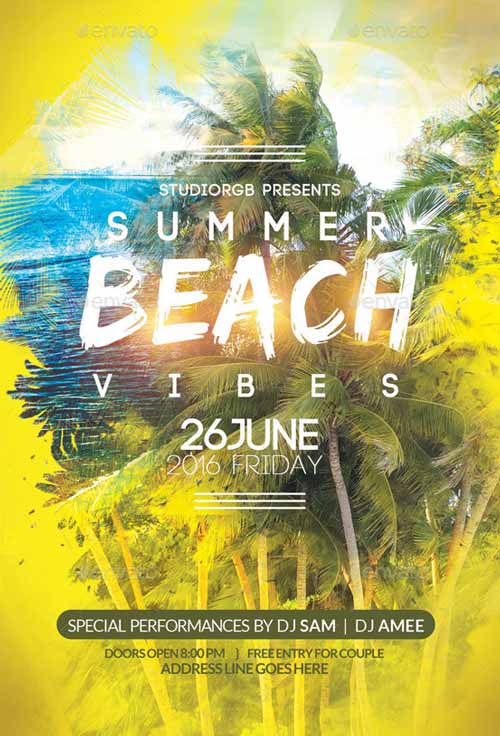 Beach Party Flyer Template