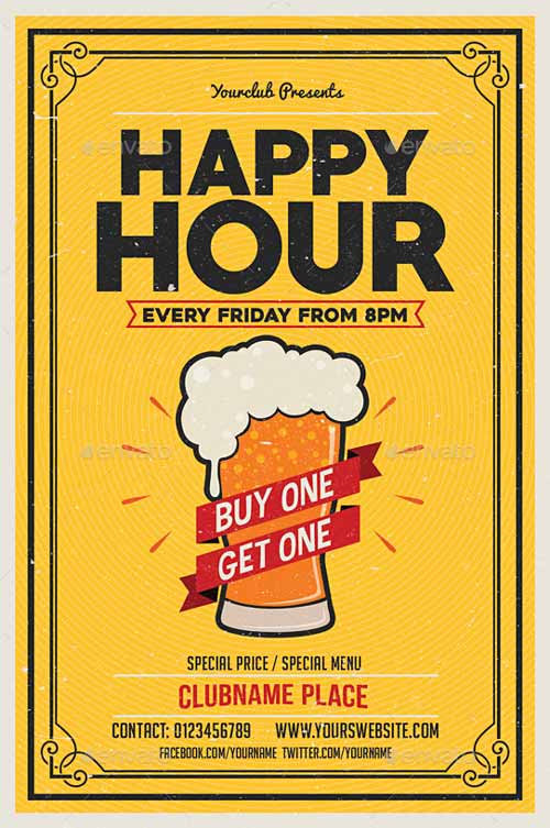 Happy Hour Flyer Template