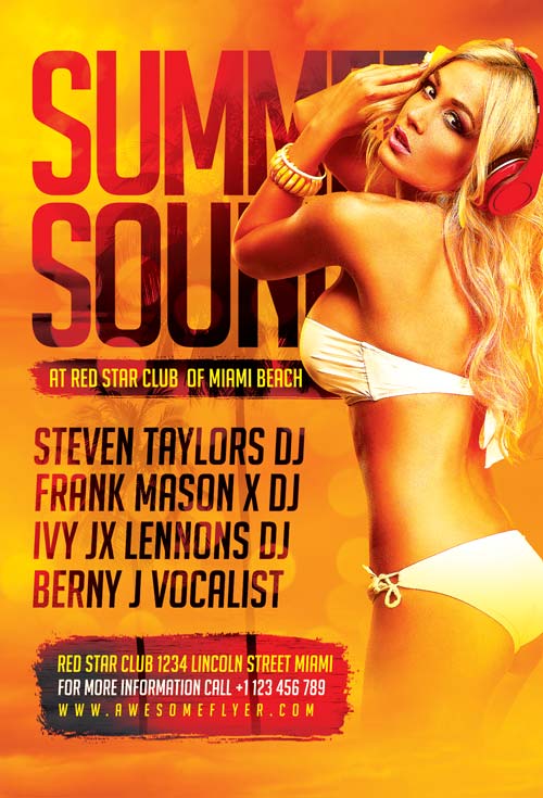 Hot Summer DJ Flyer Template