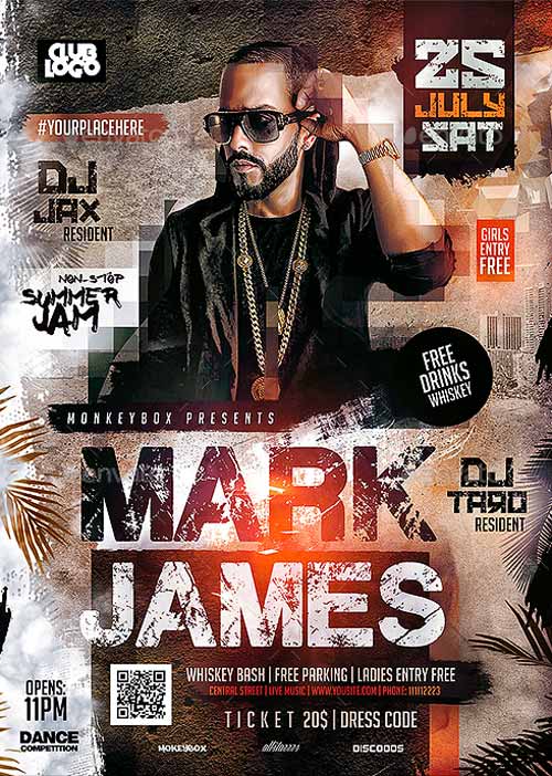 Summer Artist Hip Hop DJ Flyer Template