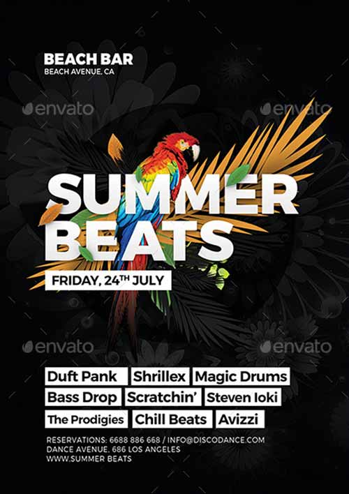 Glam Summer Beats Flyer Template