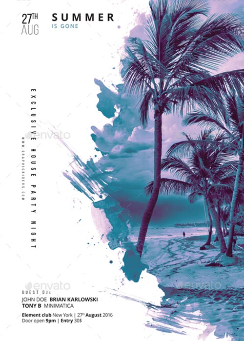 Summer Is Gone Party Flyer Poster Template