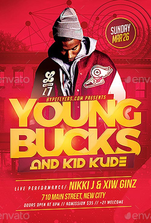 Hip Hop Artist Music Event Flyer Template