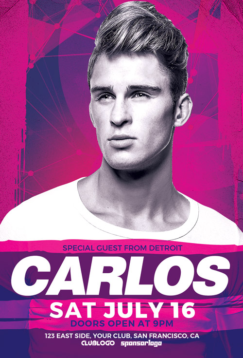 DJ Carlos Club Party Flyer Template