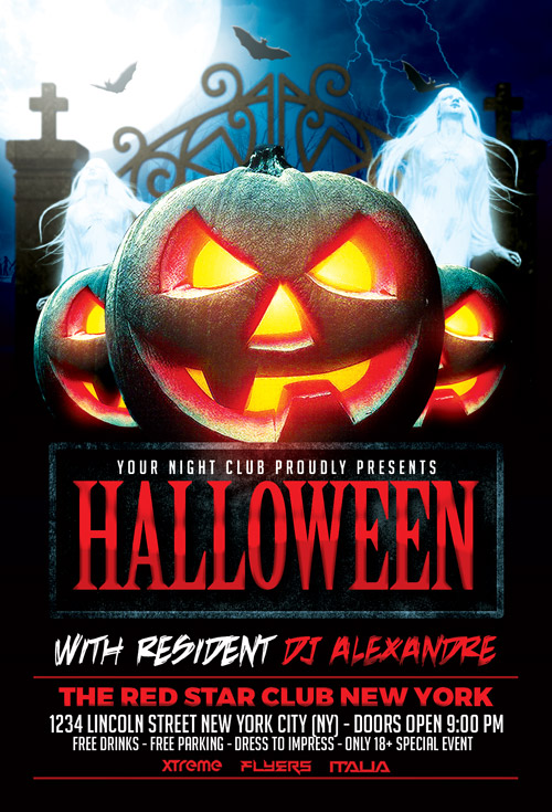 Halloween Nightclub Party Flyer Template