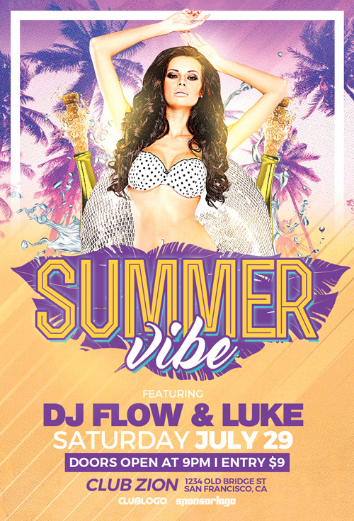 Summer Vibe Party Flyer Template
