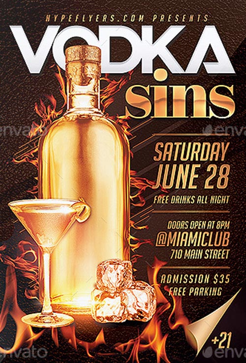 Vodka Drinks Flyer Template