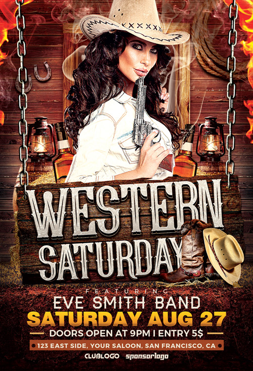 Western Saturday Flyer Template