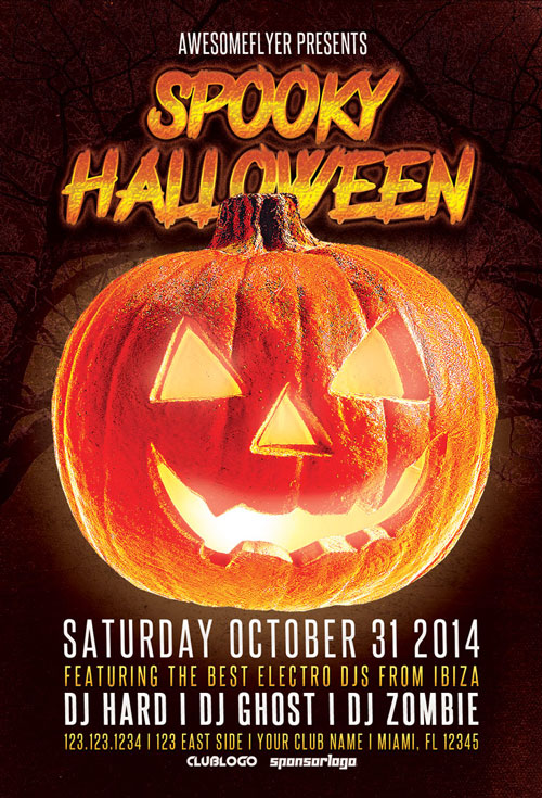 Spooky Halloween Party Flyer Template