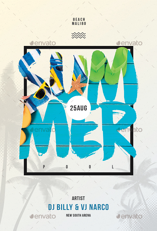 Summer Pool Party Flyer Template