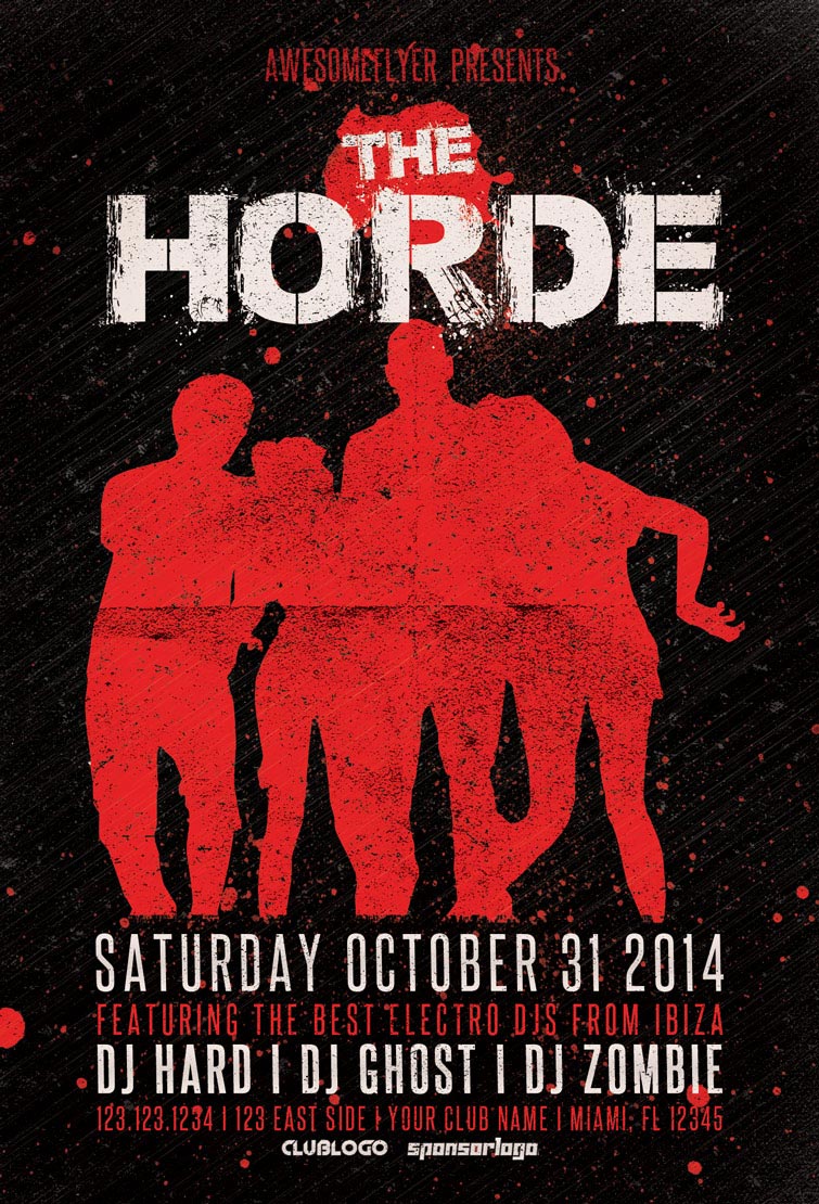 The Horde Halloween Party Flyer Template