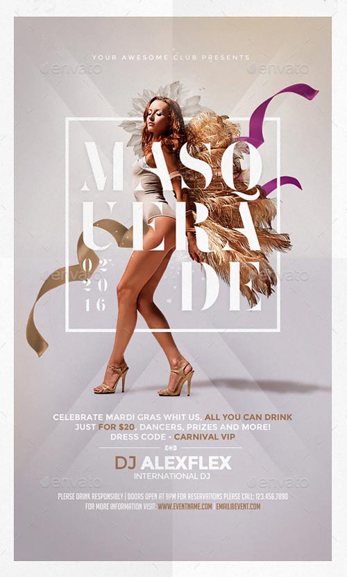 Carnival Mardi Gras Party Flyer
