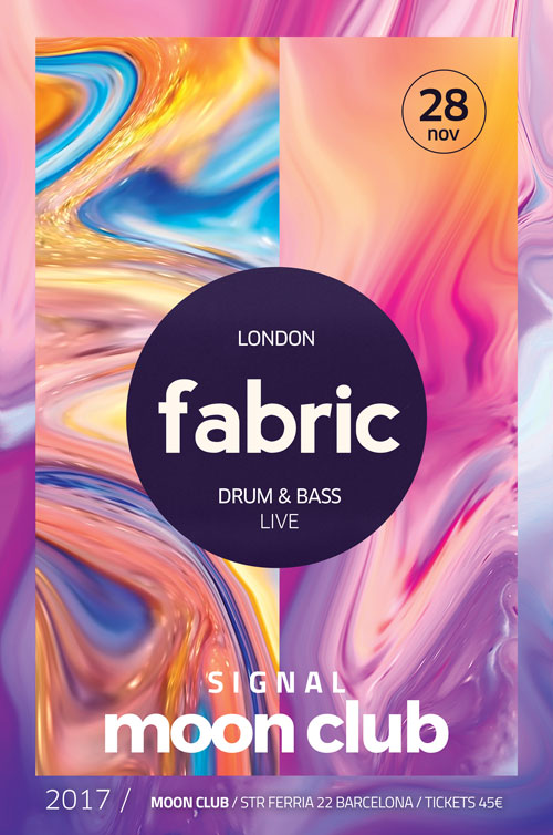 Electro Fabric Club Party Flyer and Poster Template