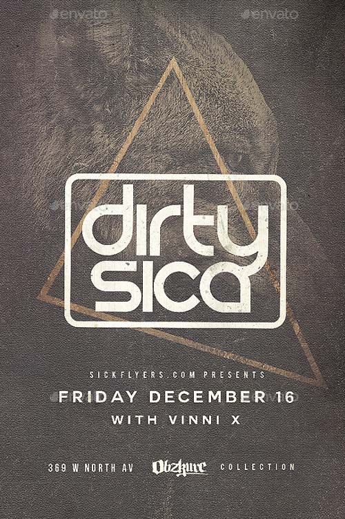 Minimalistic Deep House Flyer Template