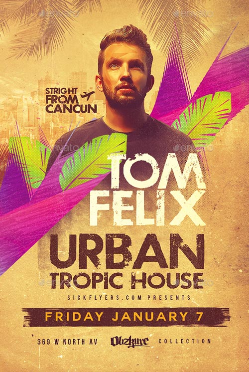 Tropical House Flyer PSD Template