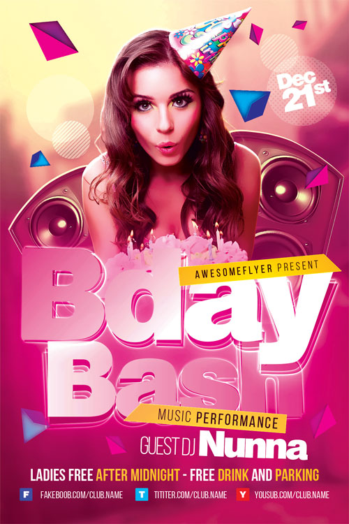 Birthday Bash Flyer Template