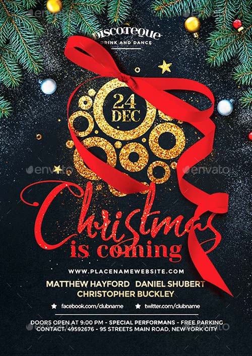 Christmas Party Flyer PSD Template