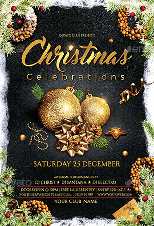 Christmas Celebration Party Flyer Template