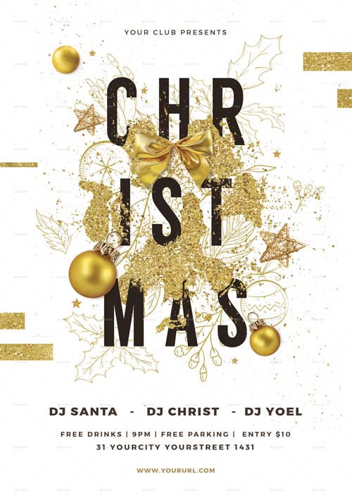 Elegant Christmas Party Flyer Template
