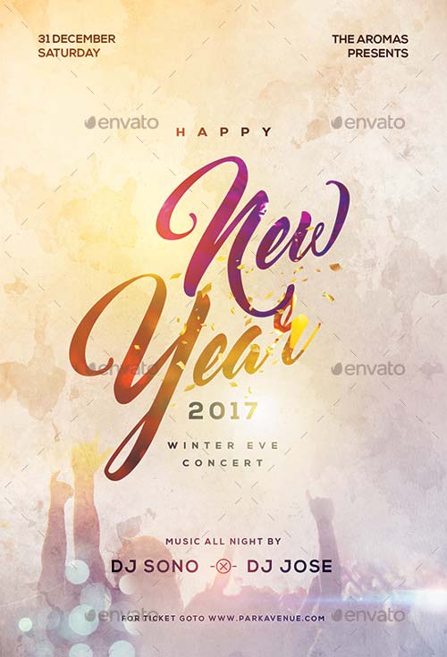 New Year Party PSD Flyer Template