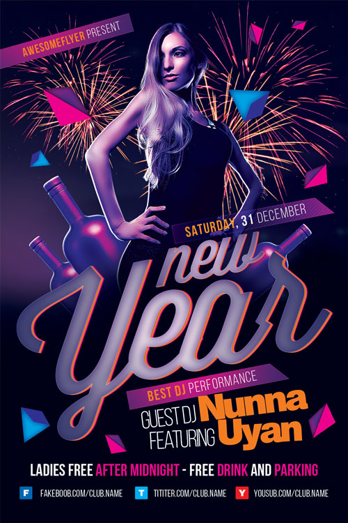 New Year Party Event Flyer Template